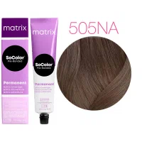 Краска для волос Matrix SoColor Pre-Bonded 505NA светлый шатен натуральный пепельный 100 % покрытие седины 90 мл 