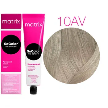 Краска для волос Matrix SoColor Pre-Bonded 10AV очень-очень светлый блондин пепельно-перламутровый 90 мл 