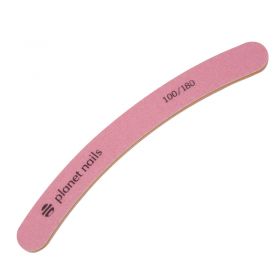 Пилка для ногтей бумеранг розовая Mylar 100/180 Planet Nails