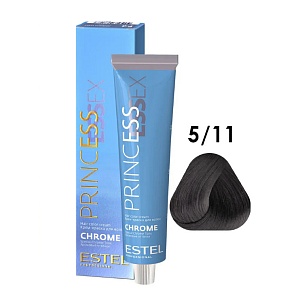 ESTEL Princess Essex Chrome крем-краска для волос, 5/11 светлый шатен пепельный интенсивный, 60 мл ESTEL Princess Essex Chrome крем-краска для волос, 5/11 светлый шатен пепельный интенсивный, 60 мл