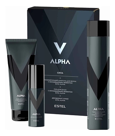 Набор мужской ESTEL ALPHA "Сила" (шампунь 300 мл + гельд/душа 250 мл + дезодорант 100 мл) 