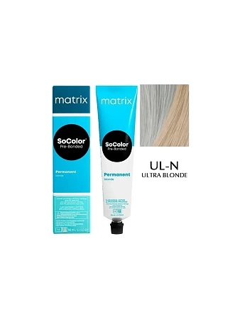 Краска для волос Matrix SoColor Pre-Bonded Ultra.Blond UL-V+ перламутровый 90 мл 