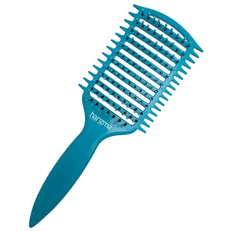 Щётка массажная HARIZMA Nylon 9 рядов голубая 