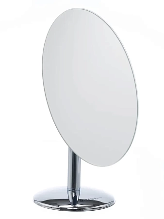 Зеркало настольное DEWAL, овальное, пластик, серебряное, одностороннее, 22x12 см 