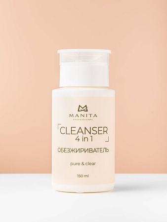 Обезжириватель для ногтей универсальный 4 в 1 MANITA PURE,CLEAR 150 мл 