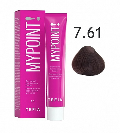 Tefia Mypoint Крем-краска для волос тон 7.61 Блондин махагоново-пепельный, 60 мл