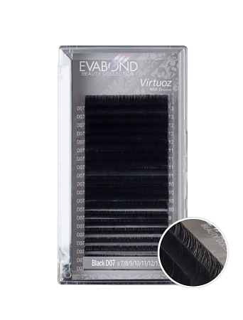 Ресницы Virtuoz чёрные 20 линий MIX EVABOND изгиб D d 0.07 