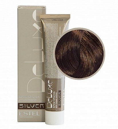 ESTEL De Luxe Silver краска-уход для волос, 5/45 светлый шатен медно-красный, 60 мл