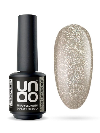 Гель-лак Uno 315 Голограммное серебро - Holographic silver, 8 мл. 