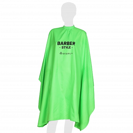 Dewal Пеньюар для стрижки Barber Style Neon, зеленый, 140 х 158 см 