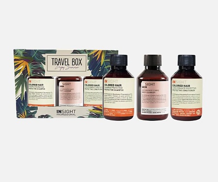 Набор INSIGHT TRAVEL BOX COLORED HAIR (шам.100мл + конд.100мл. + гель д/тела 100мл) 