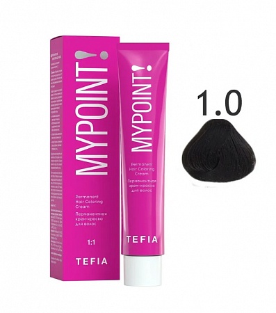 Tefia Mypoint Крем-краска для волос тон 1.0 Черный, 60 мл