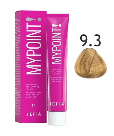 Tefia Mypoint Крем-краска для волос тон 9.3 Очень светлый блондин золотистый, 60 мл