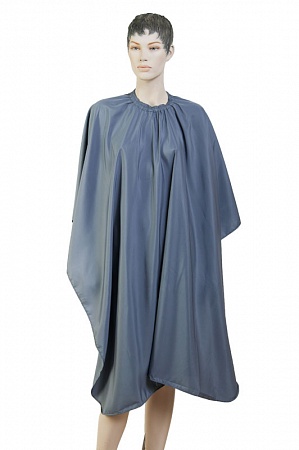 Пеньюар для стрижки DEWAL "Матовый" полиэстер серый 128х148см на крючках