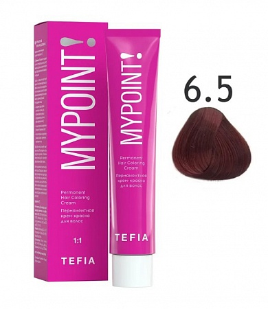 Tefia Mypoint Крем-краска для волос тон 6.5 Тёмный блондин красный, 60 мл