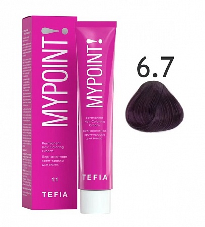 Tefia Mypoint Крем-краска для волос тон 6.7 Тёмный блондин фиолетовый, 60 мл