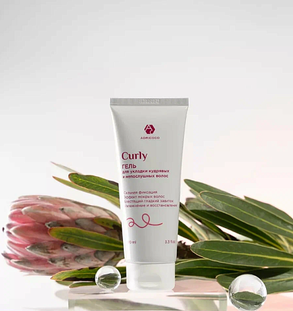 Гель для укладки ADRICOCO CURLY с эффектом мокрых волос, сильной фиксации, восстанавливающий 100 мл 