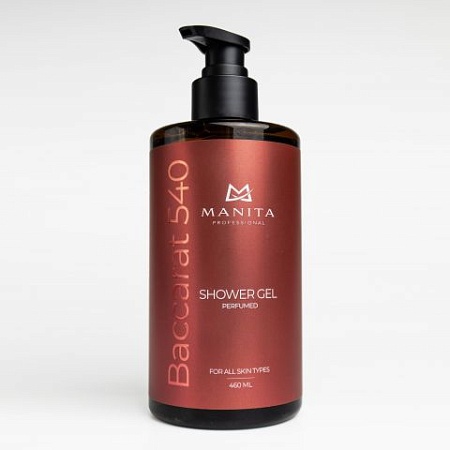 Гель для душа парфюмированный Manita Professional JASMINE, AMBER, CEDAR в индивидуальной упаковке 460 мл 