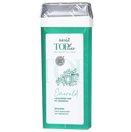 Воск ItalWax Top Line в картридже 100 мл Изумруд 