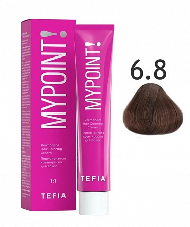 Tefia Mypoint Крем-краска для волос тон 6.8 Тёмный блондин коричневый, 60 мл