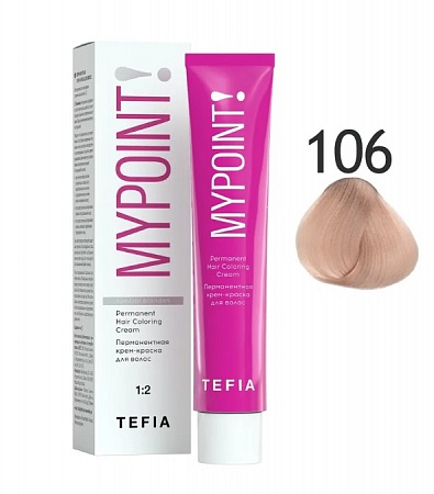 Tefia Mypoint Крем-краска для волос тон 106 Специальный блондин махагоновый, 60 мл