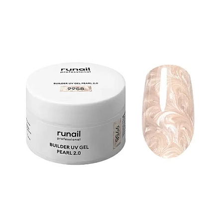 Моделирующий УФ-гель с жемчужным эффектом RuNail BUILDER GEL PEARL 2.0 9958 15 гр 