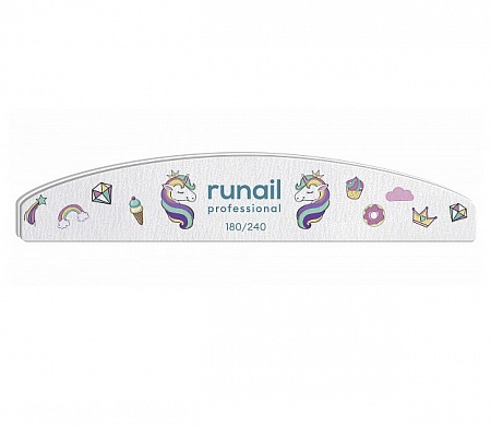 Профессиональная пилка для ногтей Единорог 180/240 RuNail