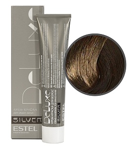 Купить 4/71 Крем-краска De Luxe Silver Шатен коричнево-пепельный    в Москве по низкой цене! Доставка по всей России ESTEL De Luxe Silver Крем-краска для седых волос, 4/71 шатен коричнево-пепельный, 60 мл
