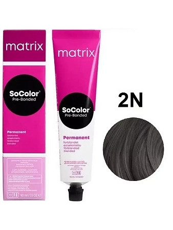 Краска для волос Matrix SoColor Pre-Bonded 2N черный 90 мл 