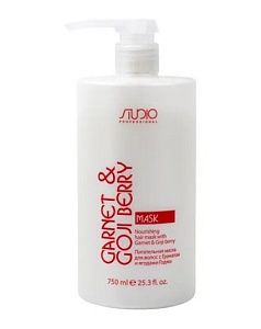 Питательная укрепляющая маска для волос Studio Professional с Гранатом и ягодами Годжи 750 мл  Питательная укрепляющая маска для волос Studio Professional с Гранатом и ягодами Годжи 750 мл