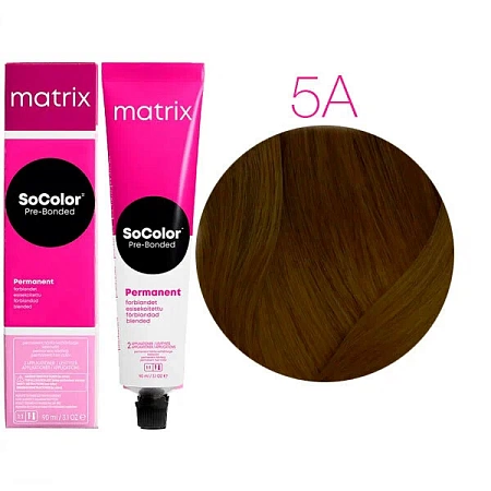 Краска для волос Matrix SoColor Pre-Bonded 5A светлый шатен пепельный 90 мл 