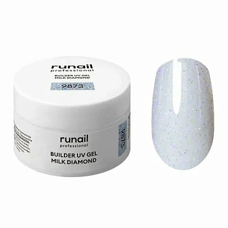 Моделирующий УФ-гель светоотражающий RuNail MILK DIAMOND 9873 15 гр 