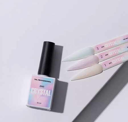 Закрепитель для гель-лака TNL Crystal 2 в 1 с эффектом втирки 01 лилово-перламутровый 10 мл 