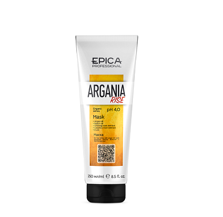 Маска ARGANIA RISE ORGANIC для придания блеска волосам с маслом арганы EPICA 250 мл 