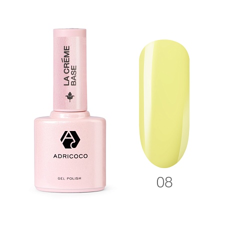 Камуфлирующая база La creme base 08 - желтая вуаль , ADRICOCO, 10 мл 