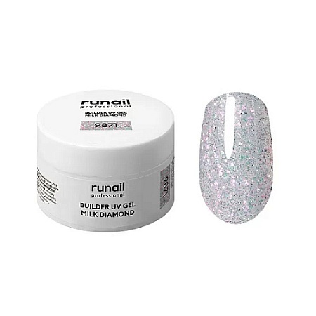 Моделирующий УФ-гель светоотражающий RuNail MILK DIAMOND 9871 15 гр 