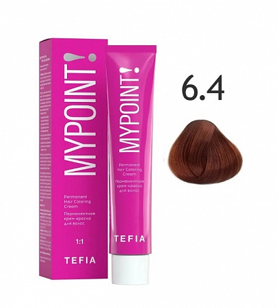 Tefia Mypoint Крем-краска для волос тон 6.4 Тёмный блондин медный, 60 мл
