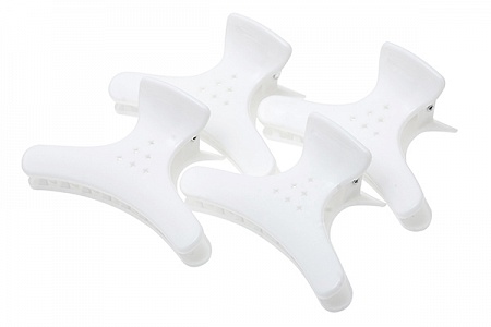 HARIZMA Зажим-бабочка для волос усиленный белый, 4 шт