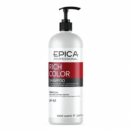 Шампунь для окрашенных волос RICH COLOR с маслом макадамии EPICA 1000мл