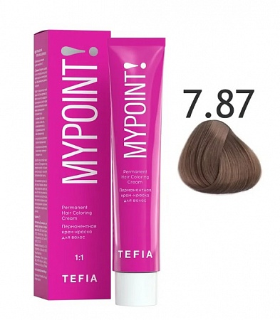 Tefia Mypoint Крем-краска для волос тон 7.87 Блондин коричнево-фиолетовый, 60 мл