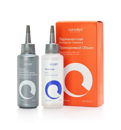 Биозавивка CONCEPT Живой локон 3 набор для холодной перманентной завивки для труднозавивающихся волос 100мл+100мл 