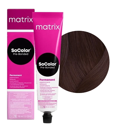 Краска для волос Matrix SoColor Pre-Bonded 4VA шатен перламутрово-пепельный 90 мл 