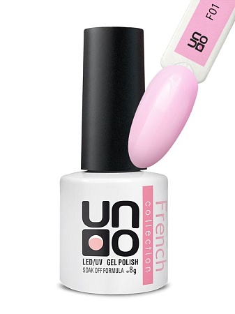 Гель-лак UNO F01 French collection светлый розовый, 8 мл 