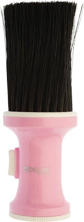 Кисть-сметка настольная Dewal с ёмкостью для талька NB002Light-purple, искусственная щетина 