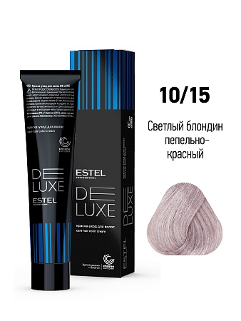 ESTEL De Luxe краска-уход для волос, 10/15 светлый блондин пепельно-красный, 60 мл 