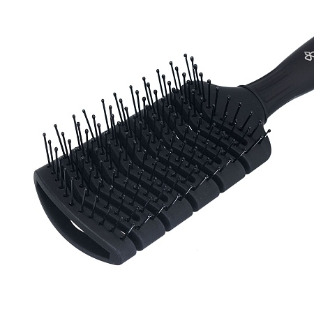 Щетка DEWAL серия "BLACK MAGIC" с нейлоновой щетиной, прямоугольная, продувная, черная 11 ряд. 