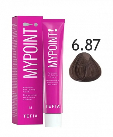Tefia Mypoint Крем-краска для волос тон 6.87 Тёмный блондин коричнево-фиолетовый, 60 мл