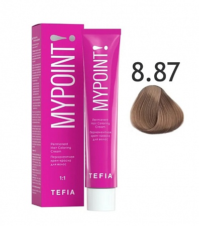 Tefia Mypoint Крем-краска для волос тон 8.87 Светлый блондин коричнево-фиолетовый, 60 мл