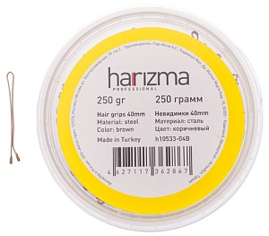 Купить h10533-04B Невидимки 250гр. коричневые прямые 40мм. в Москве по низкой цене HARIZMA Невидимки коричневые прямые 40 мм, 250 г