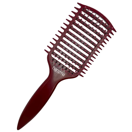 Щётка массажная HARIZMA Nylon 9 рядов бордовая 